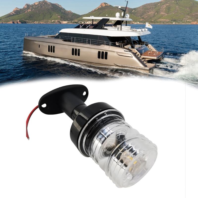 Energooszczędna Lampa Nawigacyjna Masztu Łodzi LED Biała 54x128mm Oświetlenie 360 Stopni Plastikowa Łatwy Montaż Dla Morza