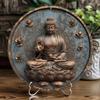 2D Round Metal Wall Art Aluminum Buddha Decor Sign For Home Office Party