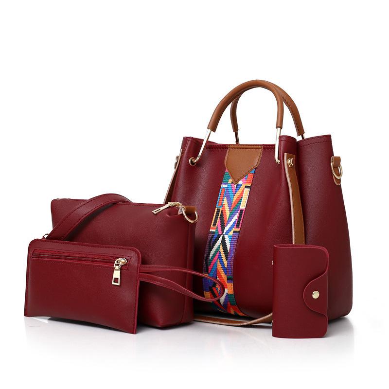 Women's 2025 Korean Style Fashionable Four-Piece Mother-Child Bag Set - Large Capacity, Single Shoulder, Handheld Bag Available