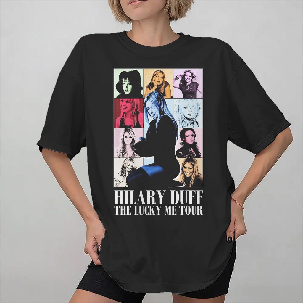 Hilary Duff Lucky Me Tour 2026 Printed T Shirts Women 100% Cotton Tee Shirt Clothes