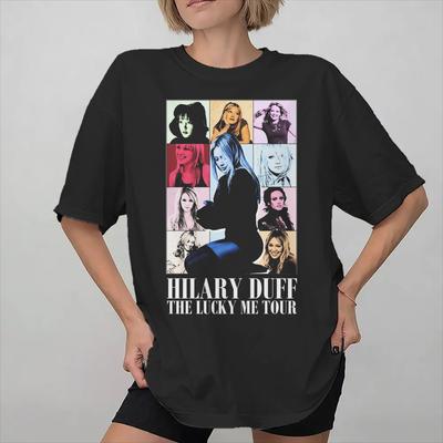 Hilary Duff Lucky Me Tour 2026 Printed T Shirts Women  100% Cotton  Tee Shirt Clothes