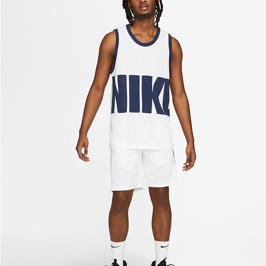 Nike Colorblock Buchstabenlogo Basketball Tanktop Herren Tops Weiß DA1042-100