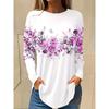 Fall/Winter Daily Women's Casual Top 3D Flower Print Women's Long-Sleeved T-Shirt Street Urban Fashion T-Shirt