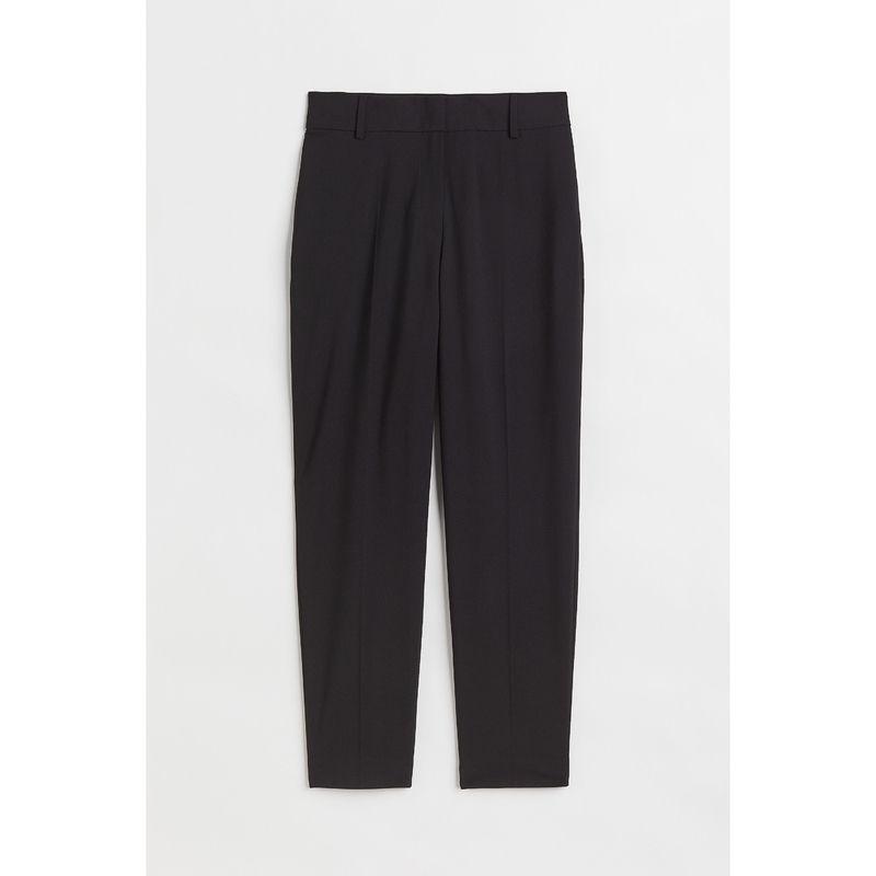 

HM Women s Suit Pants Autumn Women s Autumn Woven Mid Waist Cigarette Pants Tapered Pants Occupation Pants 1036648 Black 155/60A