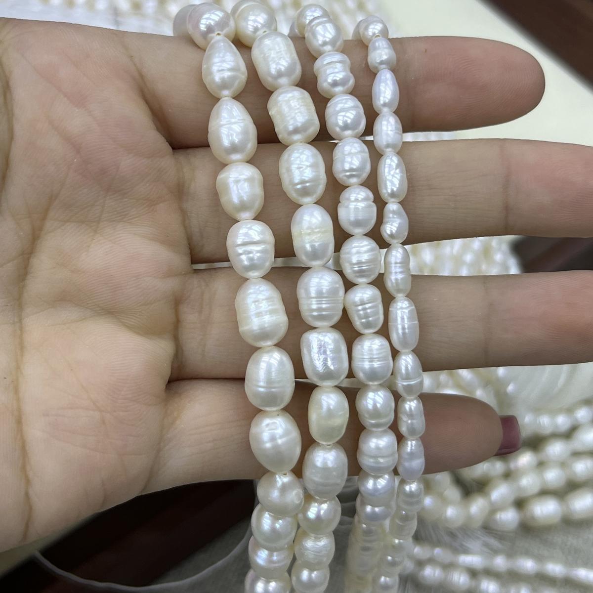 

1 нить, белые натуральные пресноводные жемчужины, ручной работы, бусины-рисинки для изготовления ювелирных изделий, поделок DIY, длина 36 см 1String/4-5mm-36cm белый