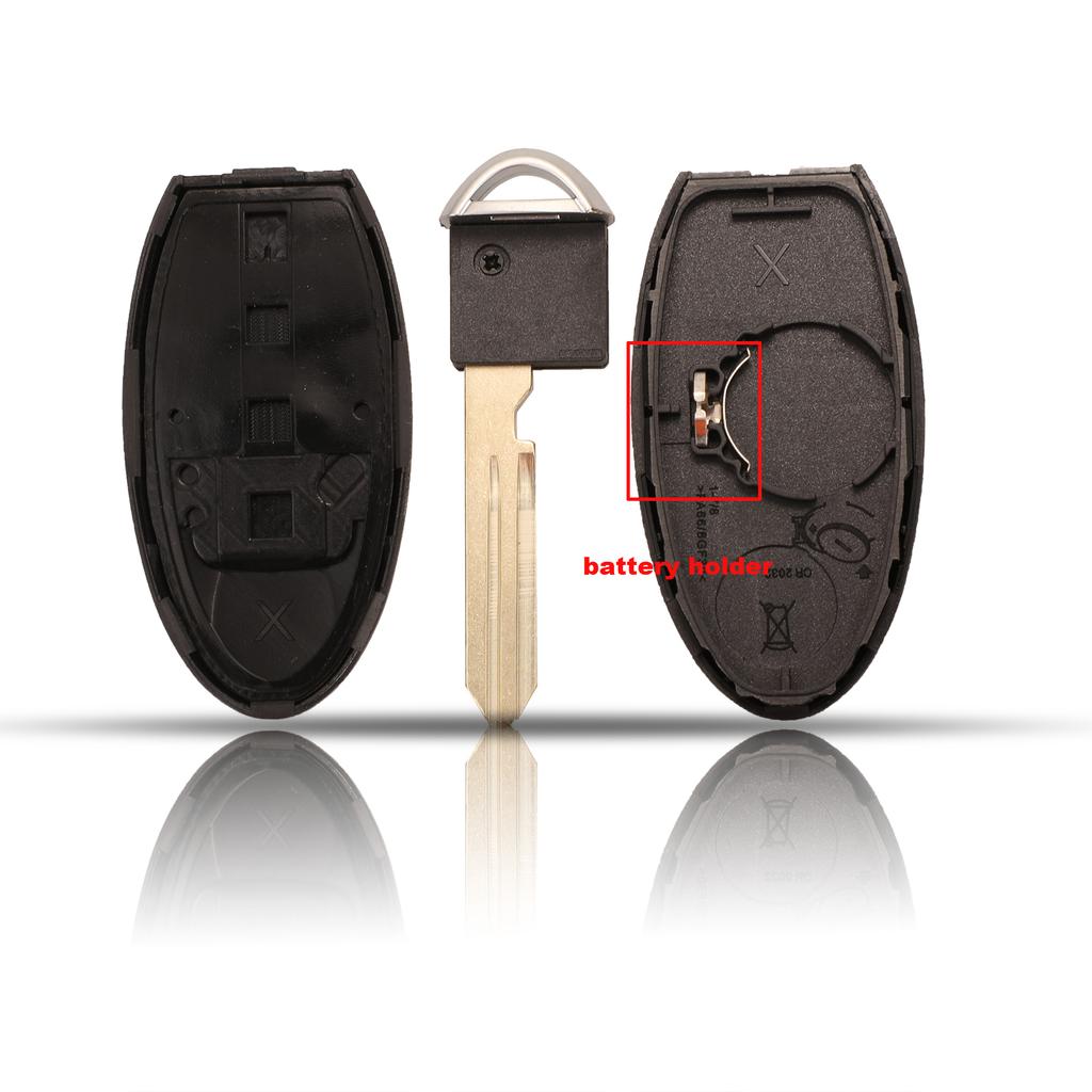 Jingyuqin 4 Tasten Fernbedienung Smart Schlüssel Schale Abdeckung Gehäuse Für Nissan ALTIMA MAXIMA Murano Versa Teana Sentra Batteriehalter links