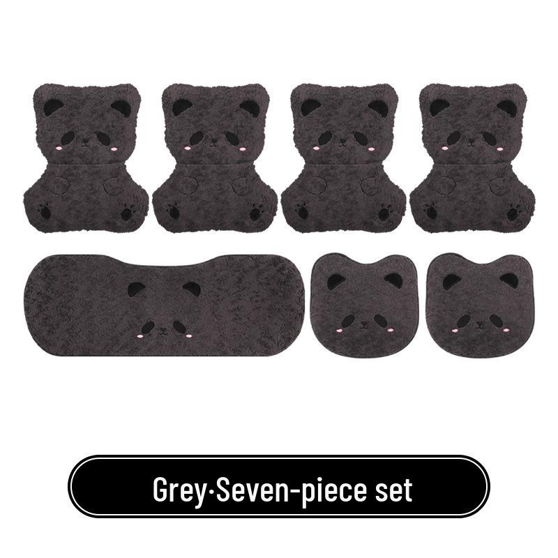 Panda Winter Plush Car Seat Cushion for Toyota bZ3, Corolla, RAV4, Rongfang, bZ5