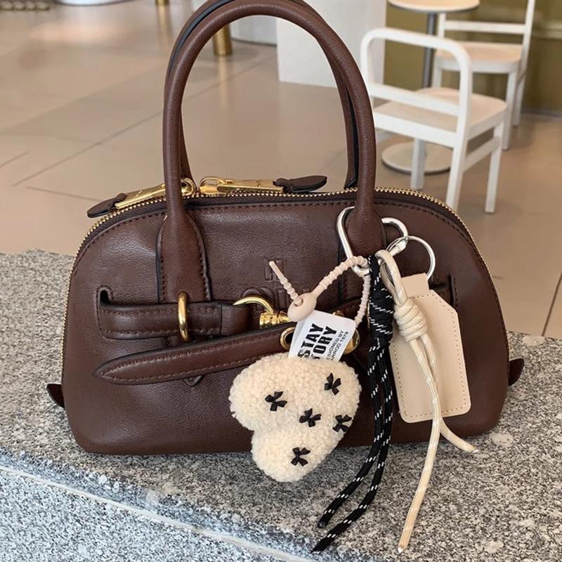 New Cartoon Bow Love Bag Pendant  For Women Couple Artificial Lamb Down Handbag Hanging Gift Decoration Accessories