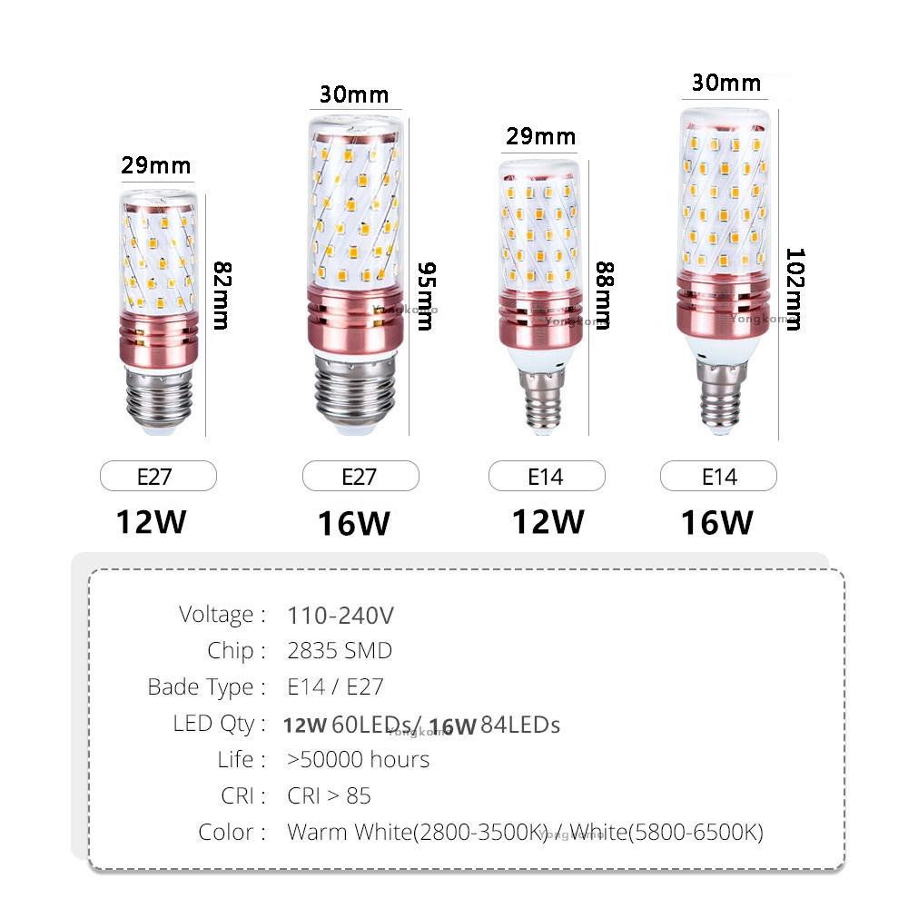 LED Glühbirne E27 E14 LED Maiskolbenlampe Licht Energiesparend Glühlampe Echt 12W 16W Für Heimdekoration
