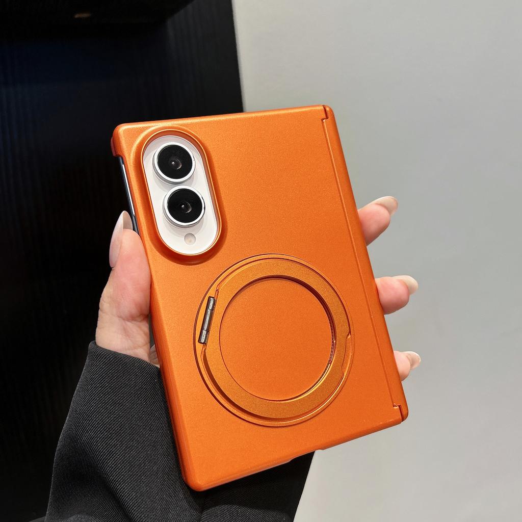 Luxury Metallic Paint 360 Rotating Kickstand Hinge Protection Phone Case For Samsung Galaxy Z Fold 8 Ultra 7 6 5 4 5G Cover