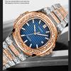 Men Analog Watches Golden Fashion Casual Alloy Band Diamond Luxury Gifts Date Quartz Vintage Wrist Watch Silver Montre Homme