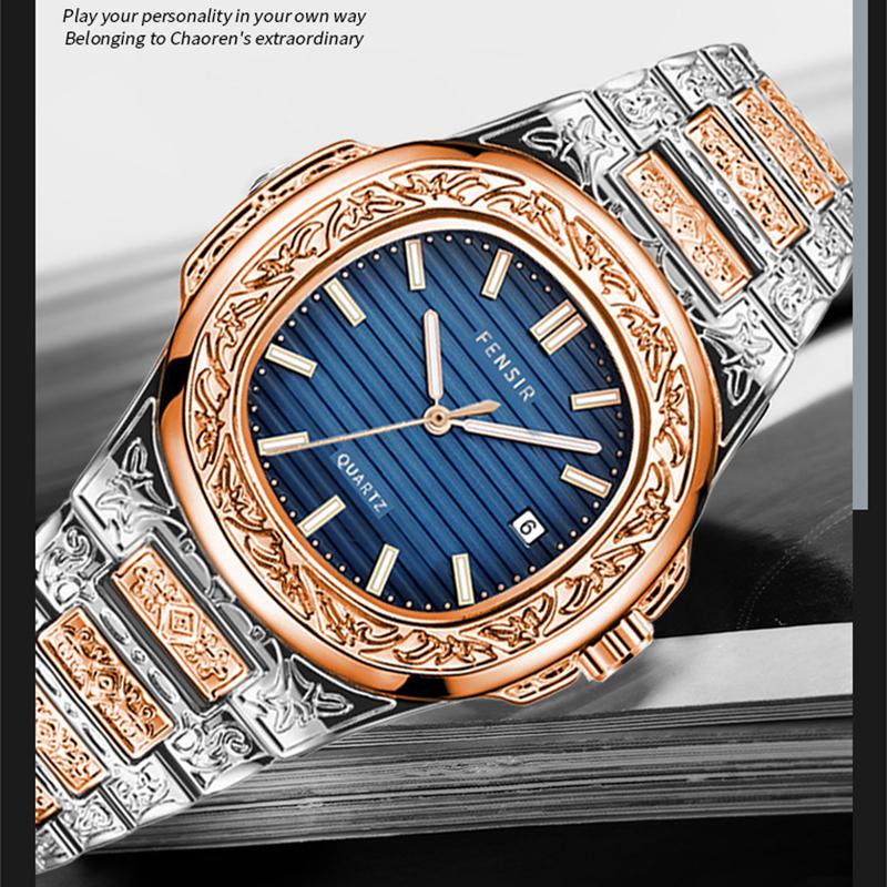 Luxus Herren Armbanduhr Leuchtend Wasserdicht Datum Herrenuhr Edelstahl Herren Quarzuhren Lässige Herrenuhr