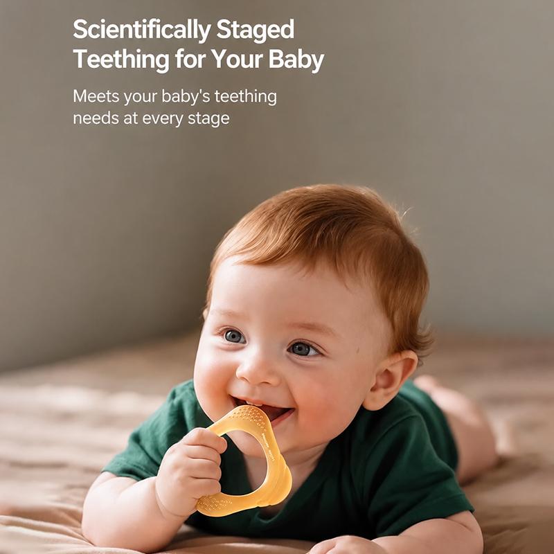 Philips Avent Babyring Silikon-Beißring (Zwei Farben: Bernsteigelb / Hellblau)