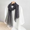 New ummer Silk French Black White Polka Dot Silk Scarf Elegant Thin Scarf Shawls And Wraps Neck Scarves