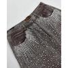 ZYLLO Streetwear Shorts Y2K Herren Damen Gothic Hip Hop Strass Pailletten Retro Baggy Jeans Denim Gymnastikshorts Hohe Taille Lässige Shorts