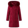 Középkorú Nők Téli Kabátok Kapucnis Műszőrme Gallér Felsőruházat Laza Elegáns Plus Size Hosszú Parkák Vastag Meleg Női Dzsekik