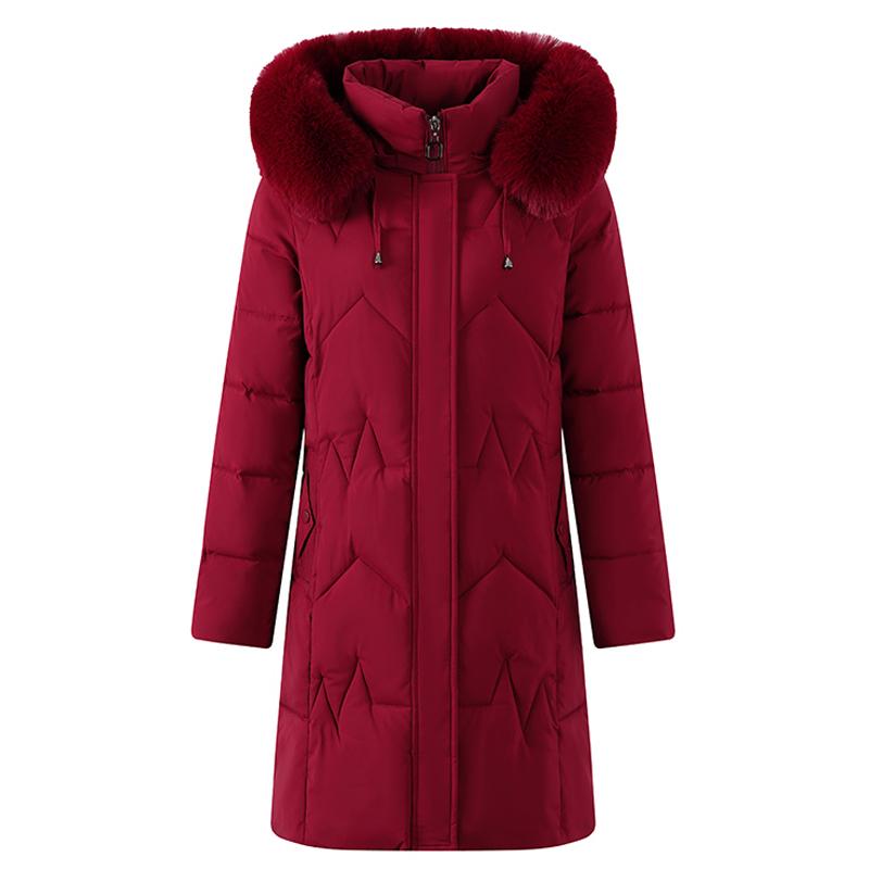 Wintermäntel für Frauen mittleren Alters mit Kapuze, Kunstpelzkragen, Oberbekleidung, locker, elegant, Übergröße, lange Parkas, dicke, warme Damenjacken