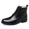 Men's Hand-Carved Leather High-Top Martin Boots: Casual Business Style