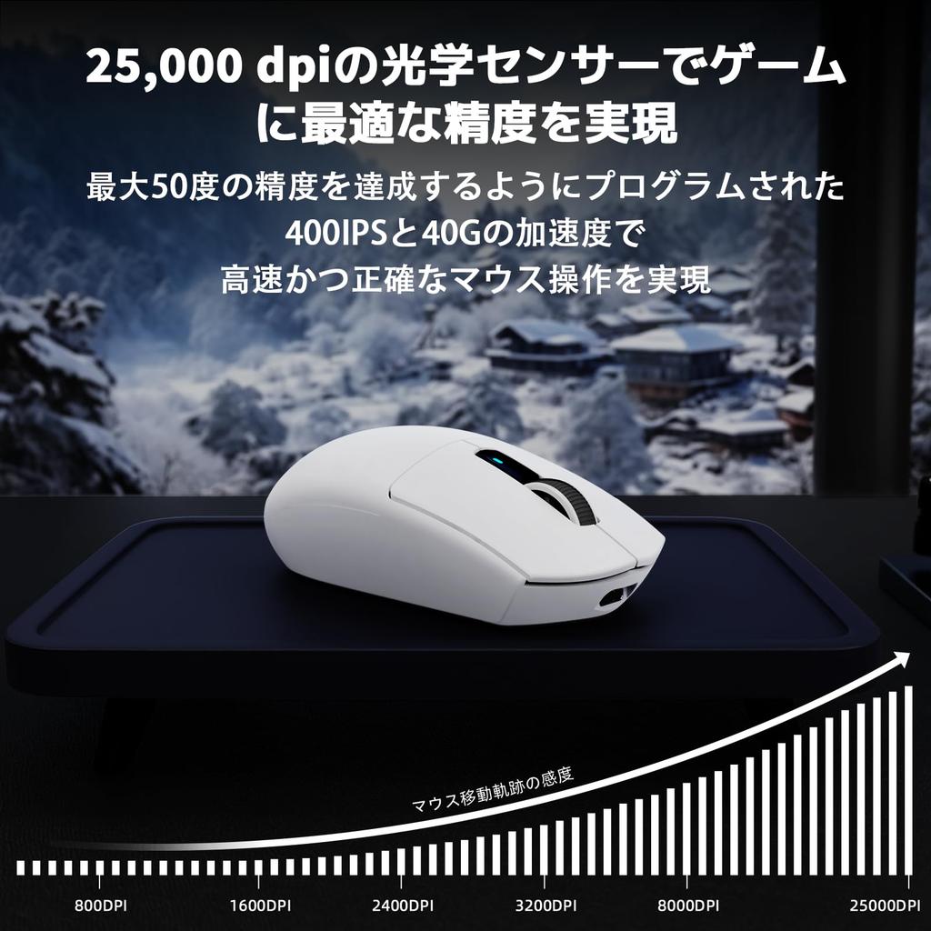 ATTACK SHARK G3PRO 2.4Ghz Wireless Gaming Mouse with RGB Charging Dock, 2.4GhzBTUSB-C, Over 100 Million Switches, 180 Hours of Battery Life,