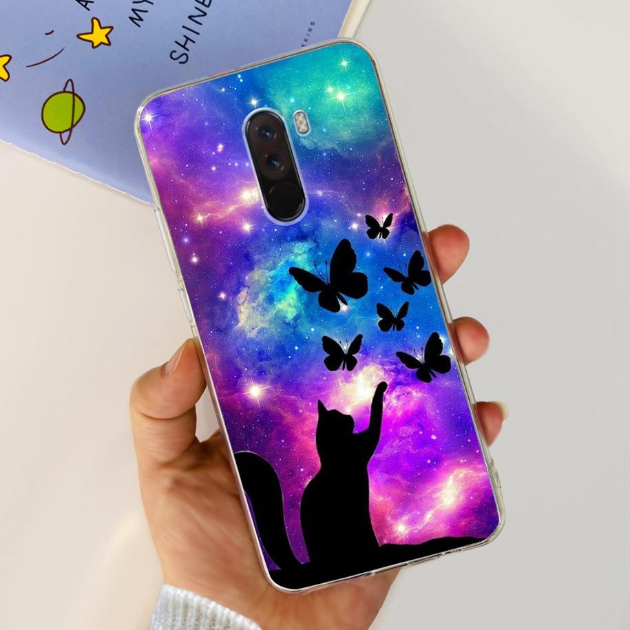Para Xiaomi Pocophone F1 Funda Poco F1 Moda Flor Cubierta Silicona Suave Delgada Funda de Teléfono Para xiaomi Pocophone F1 Global F 1 Funda