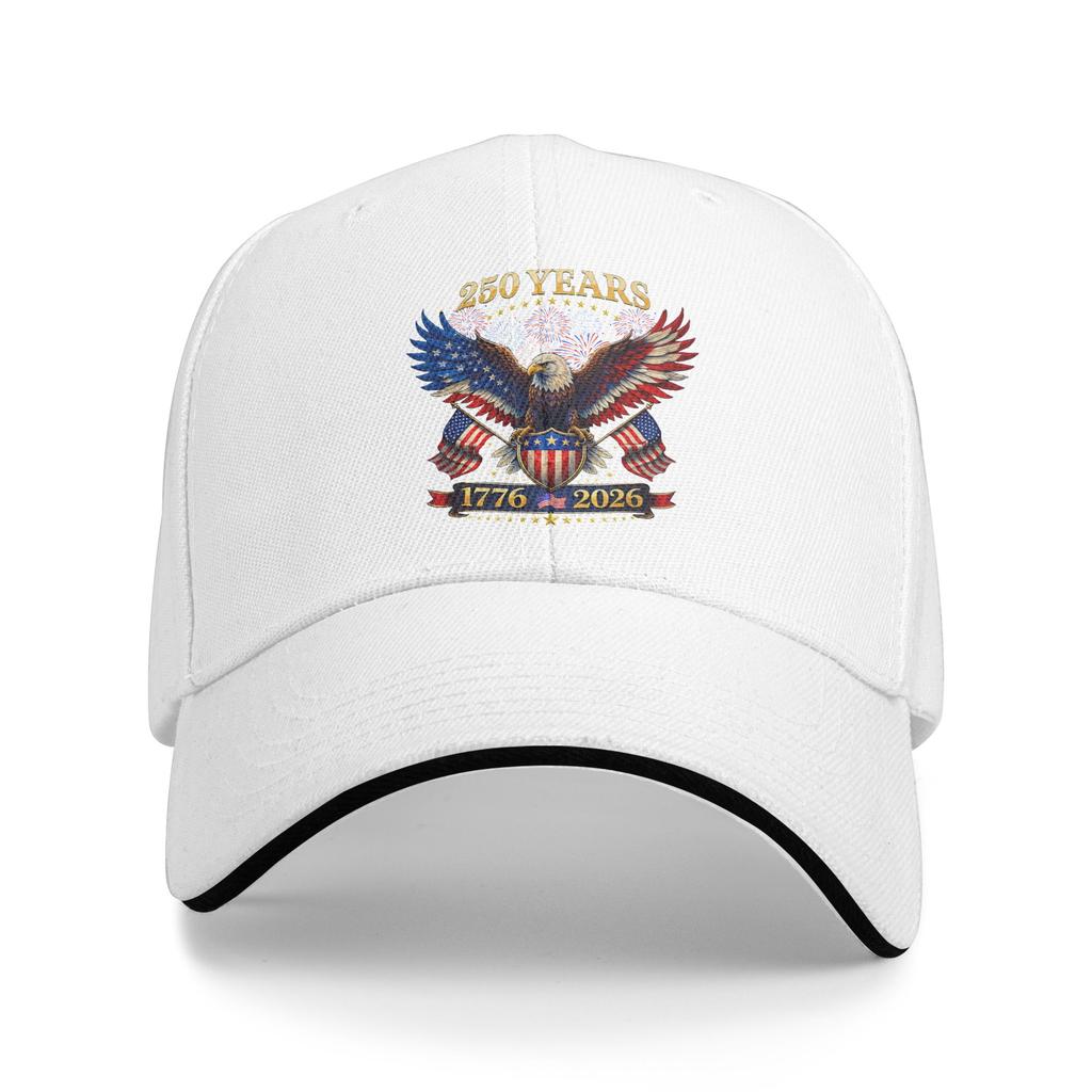 250 Years American 1776 2026 250th 4th July Independence Day Sun Baseball Cap Summer Trucker Hat Men Tennis Skate Snapback Cap