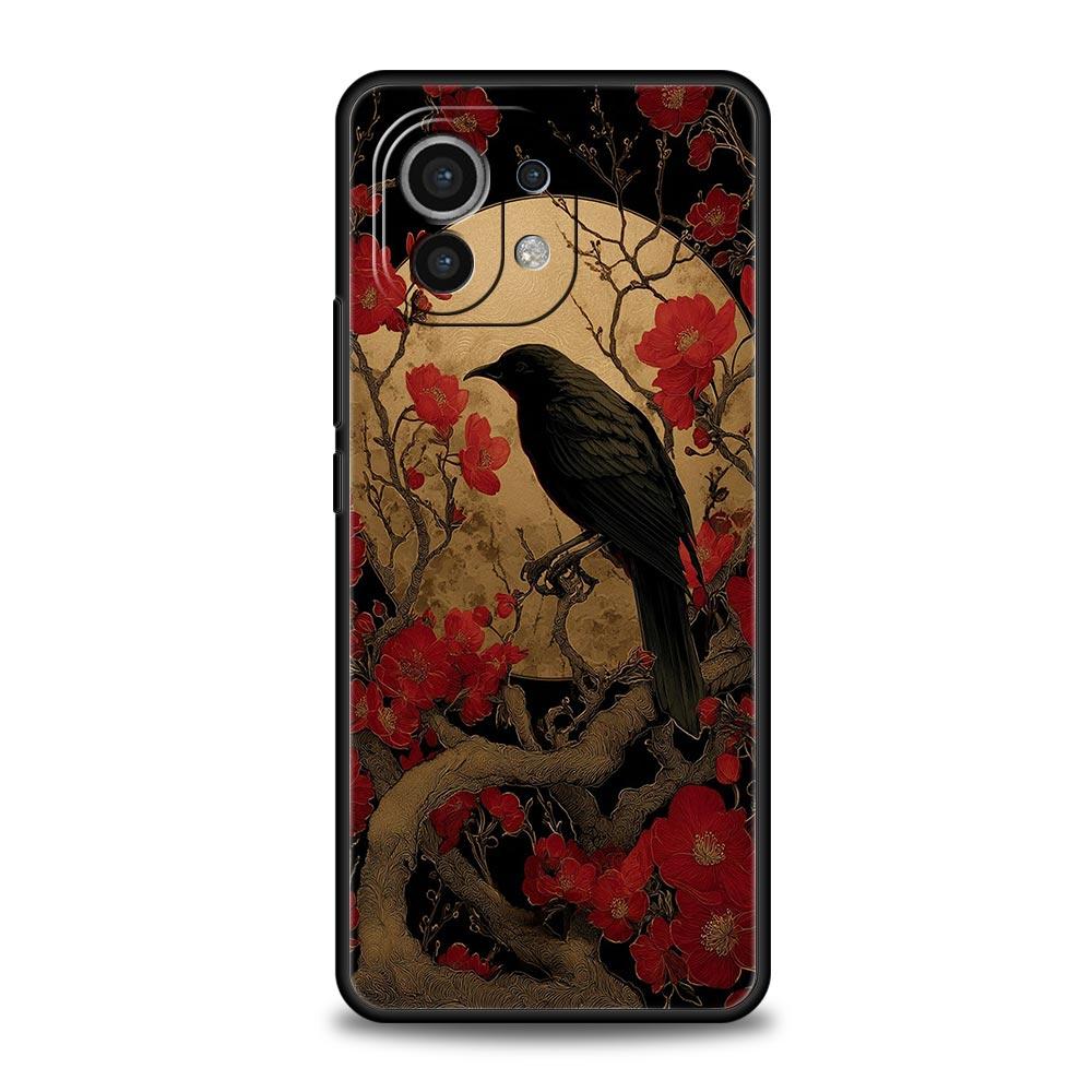Black Raven Phone Case Cover for Xiaomi Mi 17 15 14 13 12 11 Ultra 15T 14T 13T 12T 11T Pro Lite 5G Soft TPU Shell Fundas Capas