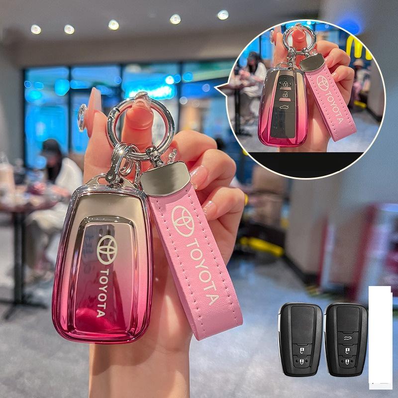 Car Key Case Protection Soft TPU Key Shell Cover Auto Accessories For Toyota Prius Camry Corolla C-HR CHR RAV4 Prado 2018 2022