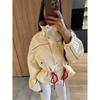 Giacca Corta da Donna con Coulisse, Collo a Revers, Manica Lunga, Monopetto, Taglio Aderente, Cappotto 2026 Primavera Autunno, Outfit Quotidiano da Strada, Nuovo
