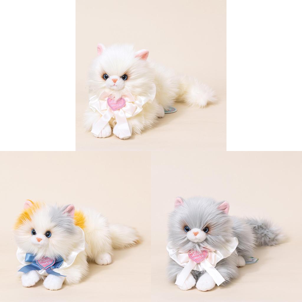 Peluche Gatto Tessuto Morbido a Pelo Corto con Design Animale Carino per Bambini e Collezionisti