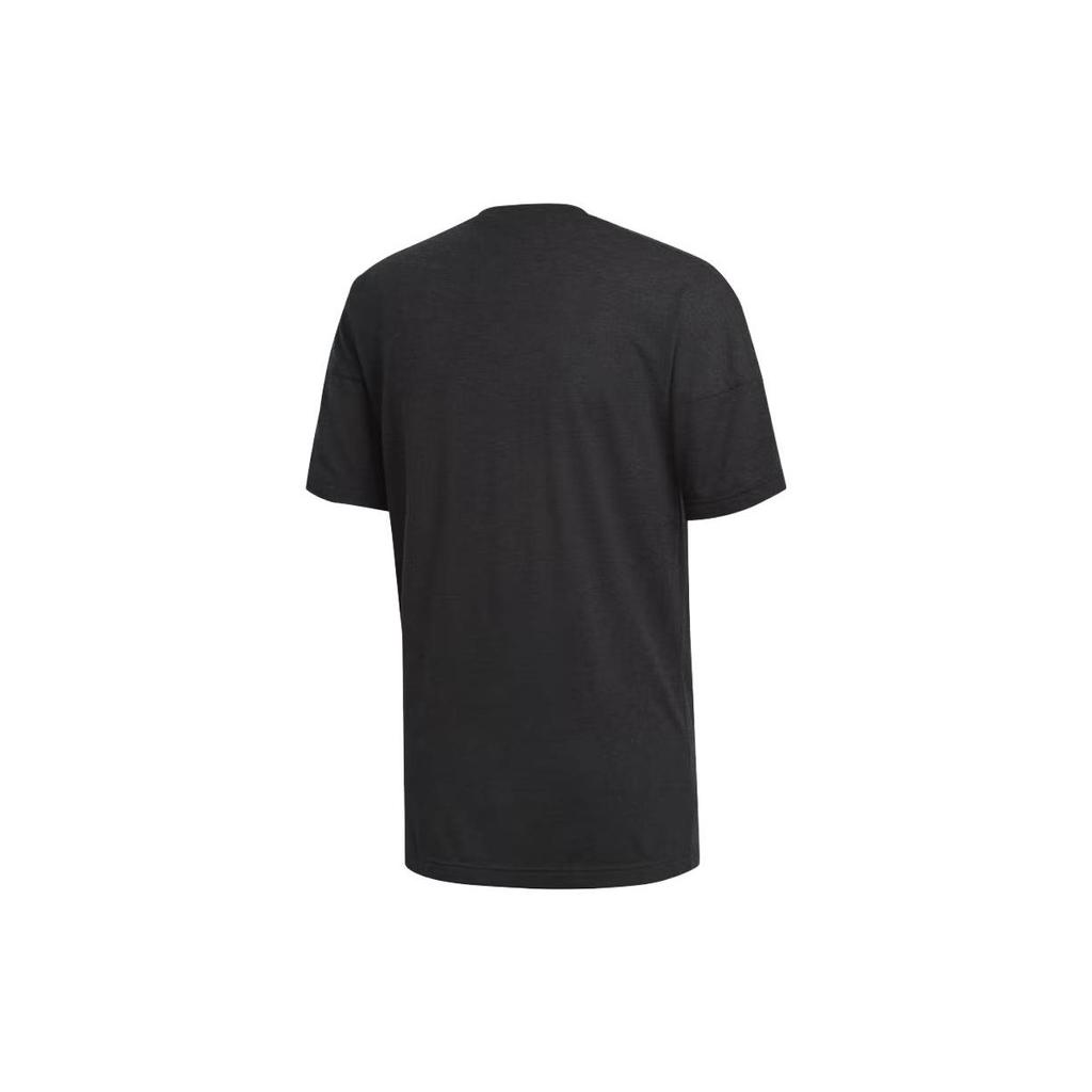 Adidas Solid Color Casual Logo Print Round Neck Short Sleeve T-Shirt Unisex Tops Black CE9551