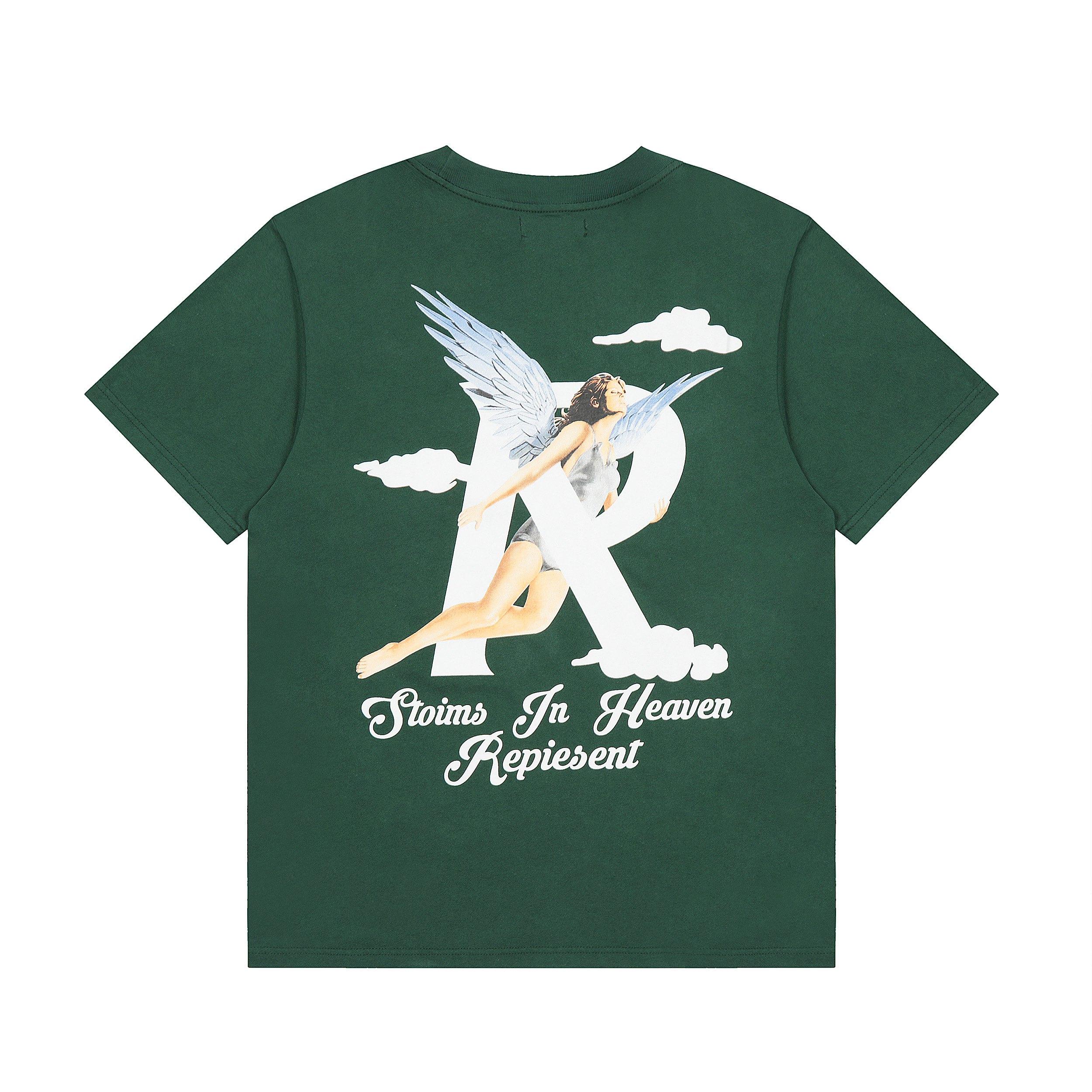 Unisex Men s Streetwear Angel Print T-Shirt  Storms In Heaven  Casual Short Sleeve Crew Neck Top S