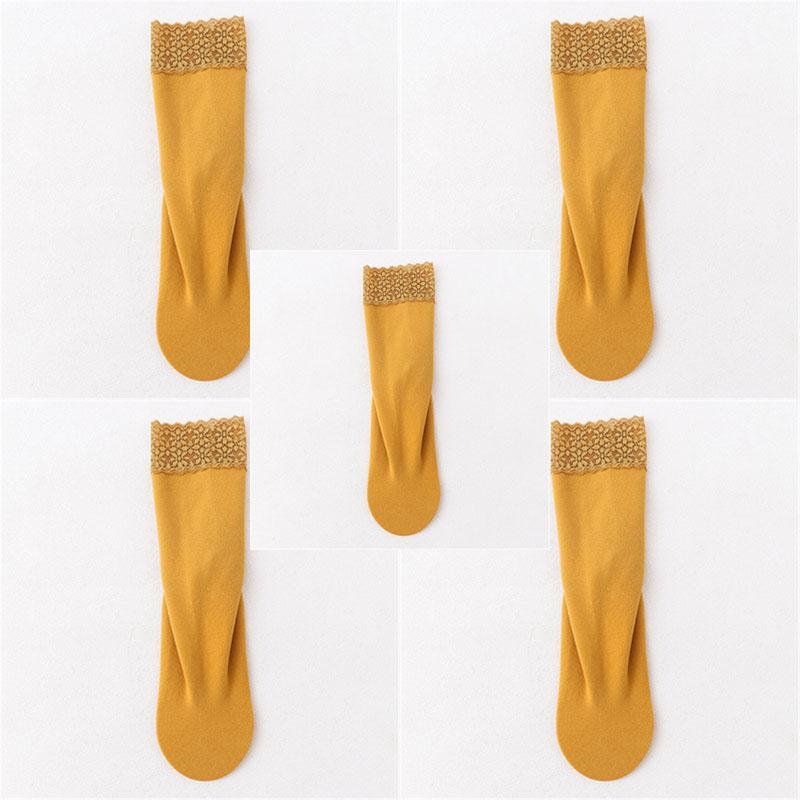 5 Pairs of Women Lace Mid Tube Socks for Spring Autumn Warm Simple Comfortable Casual Breathable Cold Resistance Versatile Socks