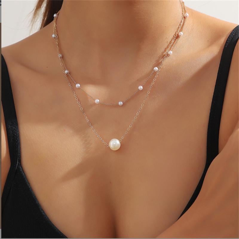 Vintage Double Round Charm Layered Necklace Women's Jewelry Layered Accessories for Girls Gifts Bohemian Fashion Pendant