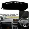 Flannel Car Dashboard Cover For Peugeot 2008 2013-2018 Dash Mat Board Pad Carpet Dashmat Anti-UV Mats Auto Interior Accessories