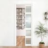Sliding Pocket Door Hardware Track Kit, 1441 mm Pocket Door Track Kit with Soft Close Mechanism for Smooth and Quiet Sliding, Easy to Install, for 25