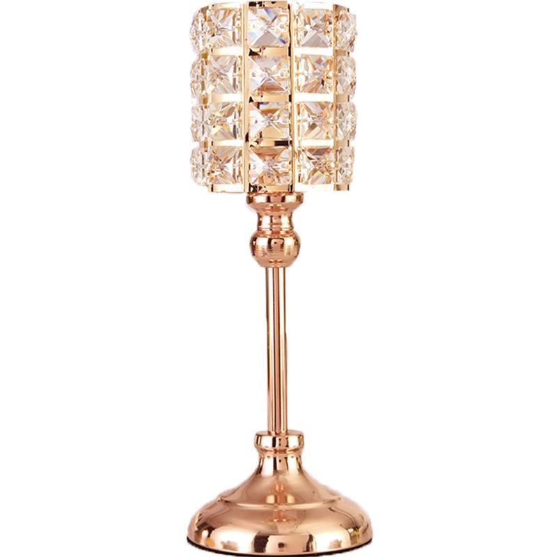 European Gold Crystal Candlestick Home Decor Iron Candlestick Wedding Candlelight Dinner Props Home Decor
