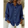 Women's Vintage Palid Print Long Sleeve Shirts Casual Fashion Buttopn Loose Laper Shirt Cardigan Ladies Tops