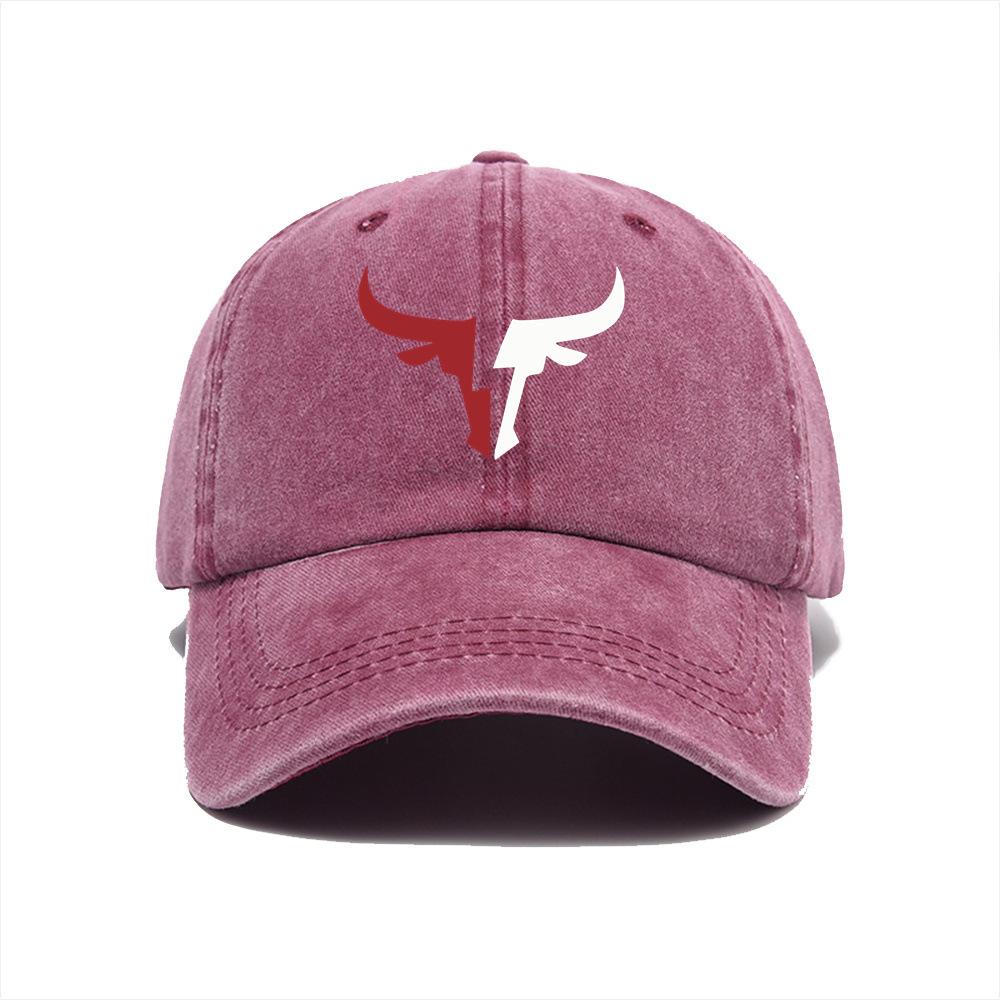 Bull Head Print Baseball Cap, Vintage Men's and Women's Duckbill Cap, Outdoor Travel, Sun Protection and Shading