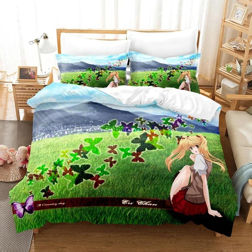 3D-Druck Anime Kawaii School Rumble Bettwäscheset Einzelbett Twin Full Queen King Size Bettset Erwachsener Kind Schlafzimmer Bettbezugsets