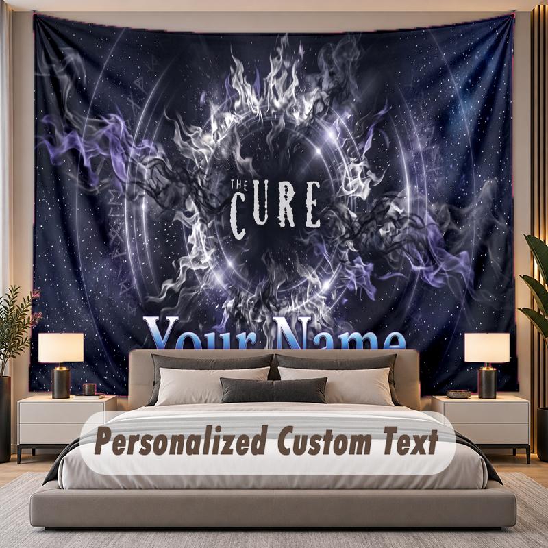 Custom Name Text Tapestry The Cure Personalized Polyester Wall Tapestry For Bedroom And Room