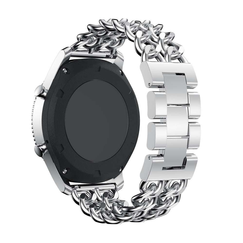 

22mm Luxury Cowboy Chain Electroplated Stainless Steel Watch Band for Samsung Gear S3 Classic/Frontier Silver Color