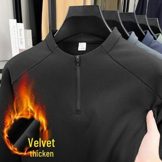 Men's 2025 Half-Zip Hoodie: New Autumn/Winter Long Sleeve Stand Collar Casual Shirt