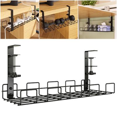 Wire Organizer Desktop Expansion Cable Management Tray No Punching Hanging Rack Line Finishing Home Office Desk Wire Organizer