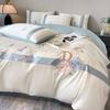Luxury Butterfly Love Flower Pure Cotton Embroidery Bedding Set - High-End Gift Box