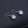 LSOOYH Cage Design Natural Freshwater Pearl Earrings Silver Plate Fashion Long Earrings For Women