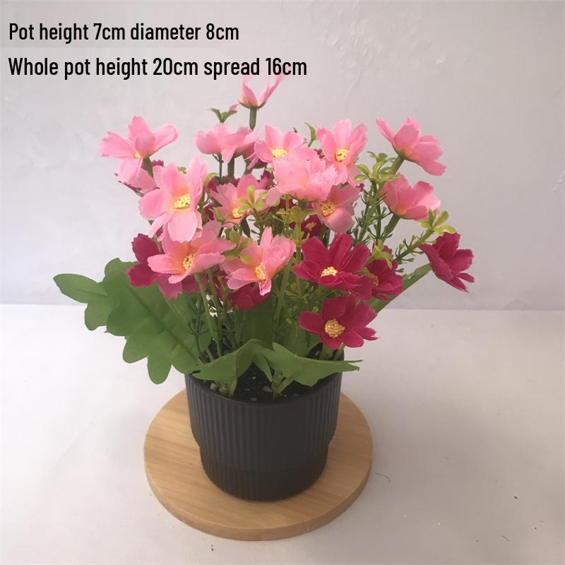 Small Silk Carnation Decorative Flower In Pot for Living Room, Coffee Table, or Dining Table Arrangement