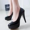 Fashion high heels sexy four seasons today new patent leather round head foot stiletto women's shoes