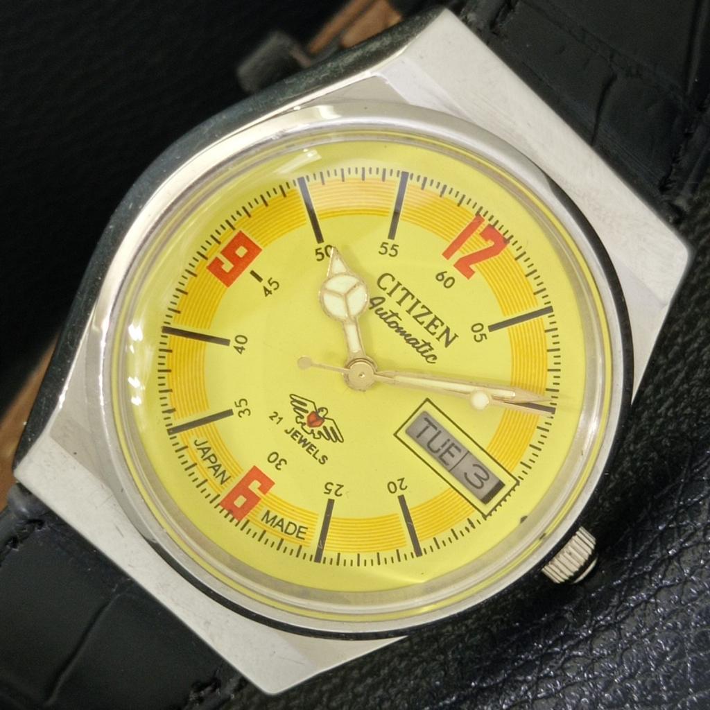 

АВТОМАТИЧЕСКИЕ ВИНТАЖНЫЕ ЧАСЫ CITIZEN 8200 ЯПОНИЯ МУЖСКИЕ С ЖЕЛТЫМ ЦИФЕРБЛАТОМ a500286-2 R151b-a500286
