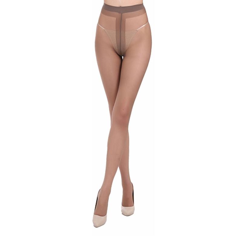 Damen Netzstrumpfhose mit Kontrollbund und verstärkter Spitze, Ganzjahres-Büro-Strumpfhose für Kleider