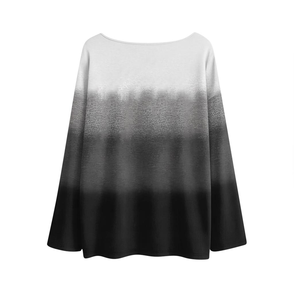 Long Sleeve Shirts For Women Printed Tees Blouses Casual Plus Size Basic Tops Pullover